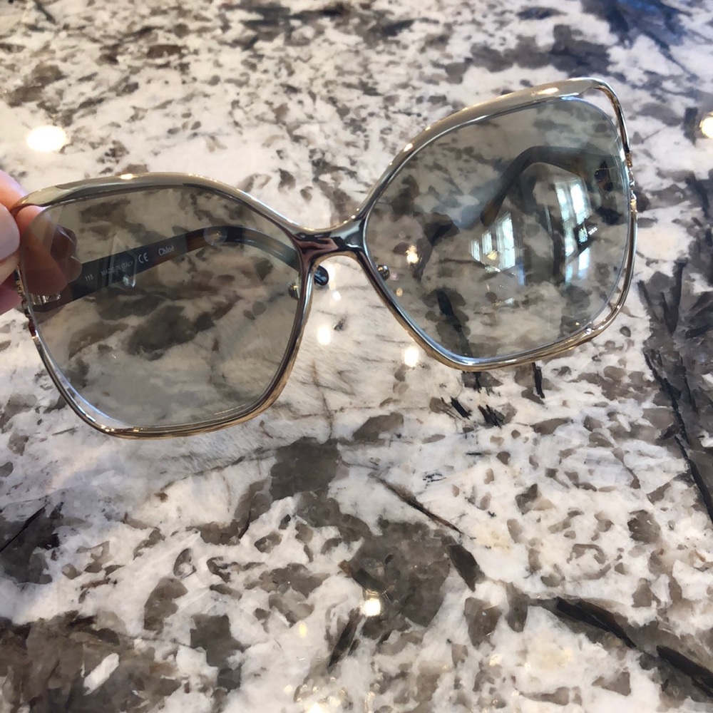 CHLOE oversized gold sunglasses huge frames